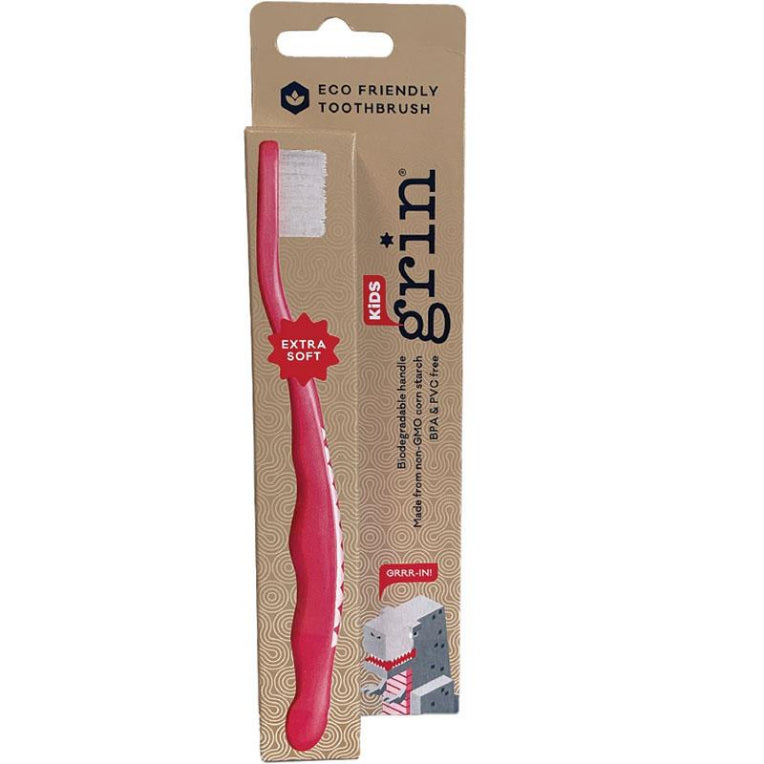 Grin Kids Bio Toothbrush Pink 1 Pack front image on Livehealthy HK imported from Australia