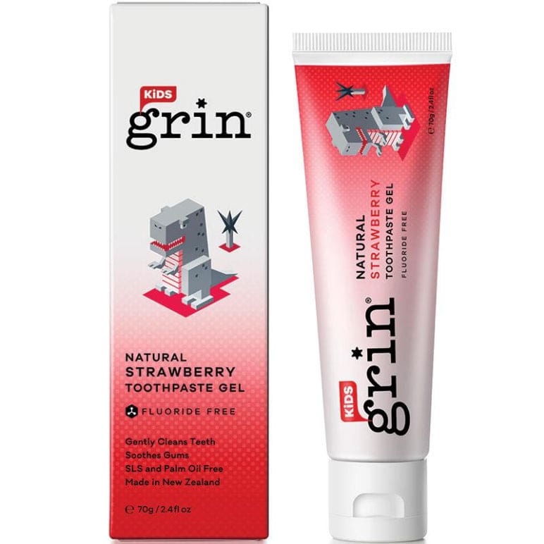 Grin Kids Toothpaste Natural Strawberry 70g front image on Livehealthy HK imported from Australia