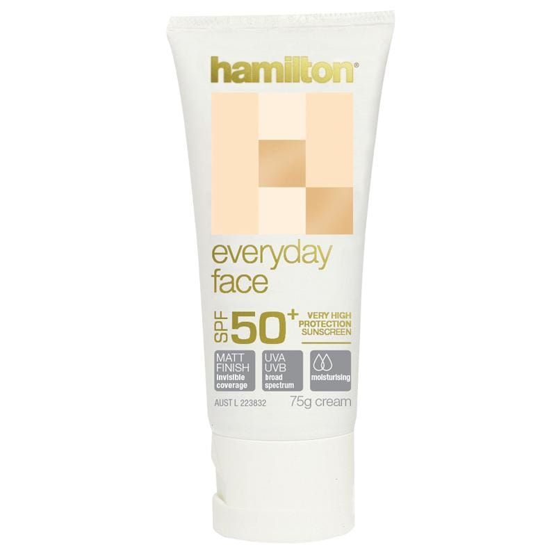 Hamilton SPF 50+ Everyday Face Cream 75g front image on Livehealthy HK imported from Australia