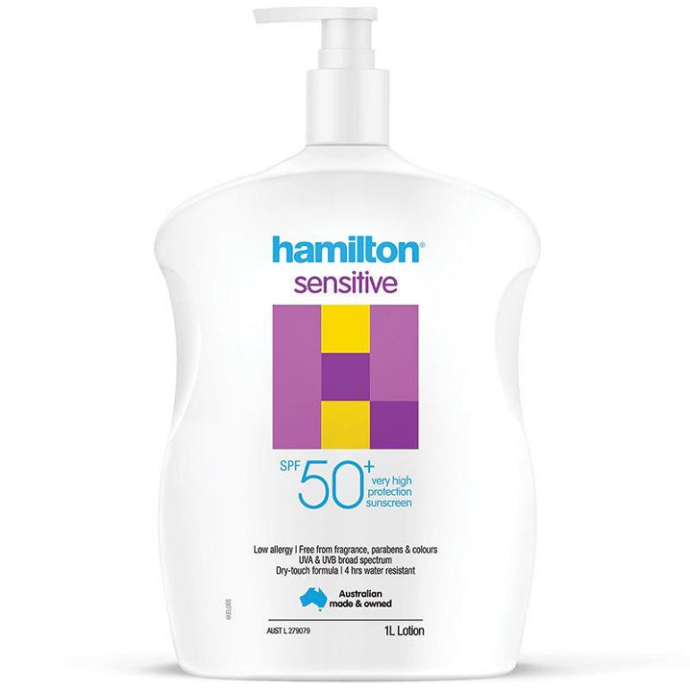 Hamilton SPF 50+ Sensitive 1L front image on Livehealthy HK imported from Australia