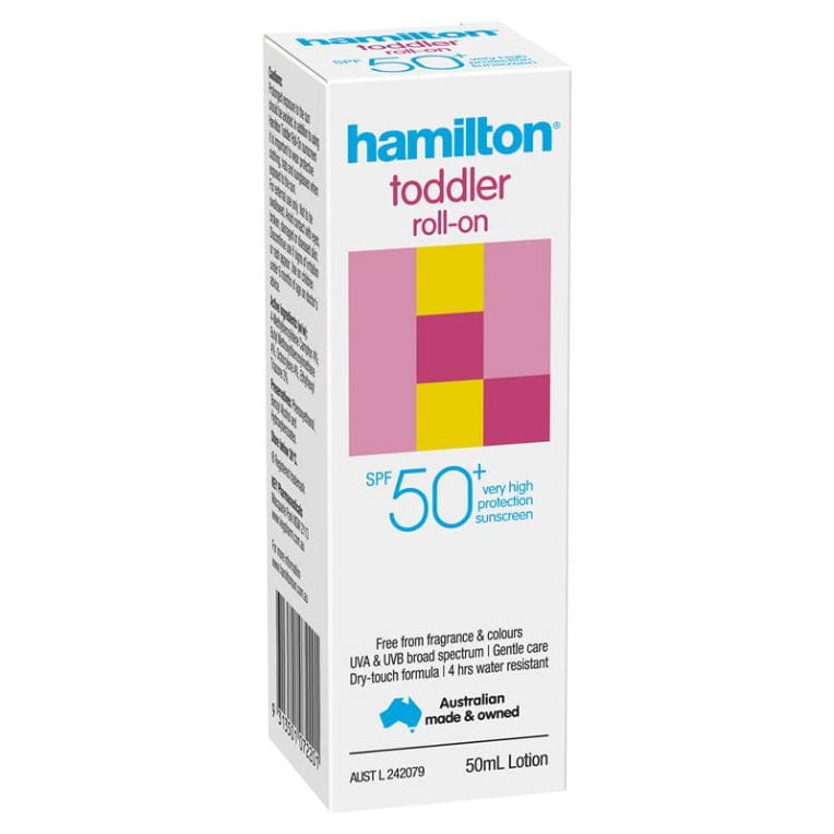 Hamilton Sun SPF 50+ Toddler Roll On 50ml front image on Livehealthy HK imported from Australia