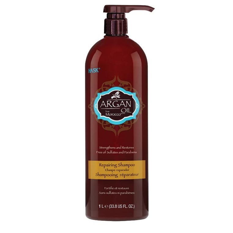 Hask Argan Oil Repairing Shampoo 1 Litre front image on Livehealthy HK imported from Australia