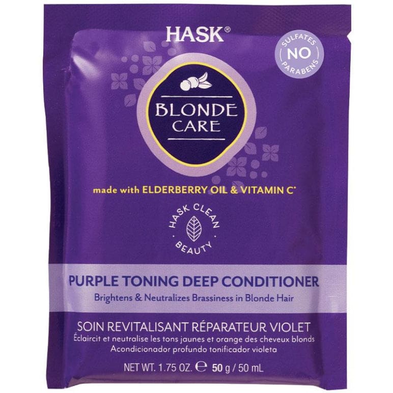Hask Blonde Care Purple Deep Conditioner 50g Sachet front image on Livehealthy HK imported from Australia