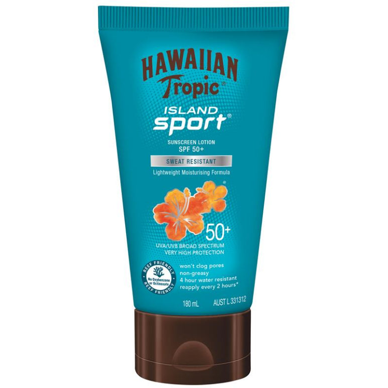 Hawaiian Tropic Island Sport SPF 50+ Lotion 180ml front image on Livehealthy HK imported from Australia