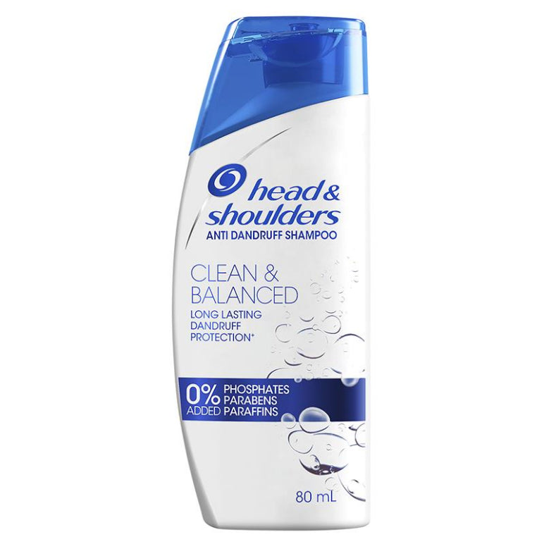 Head & Shoulders Clean and Balanced Shampoo 80ml front image on Livehealthy HK imported from Australia