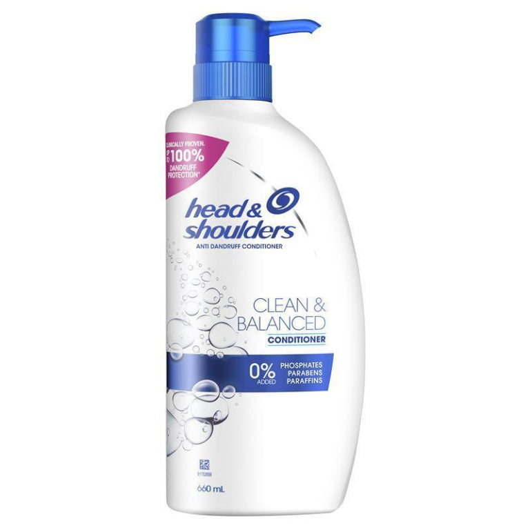 Head & Shoulders Clean & Balanced Conditioner 660ml front image on Livehealthy HK imported from Australia