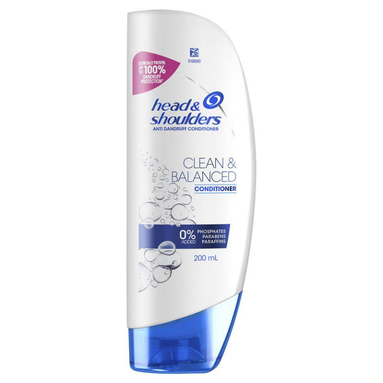 Head & Shoulders Clean & Balanced Hair & Scalp Care Anti-Dandruff Conditioner 200mL front image on Livehealthy HK imported from Australia