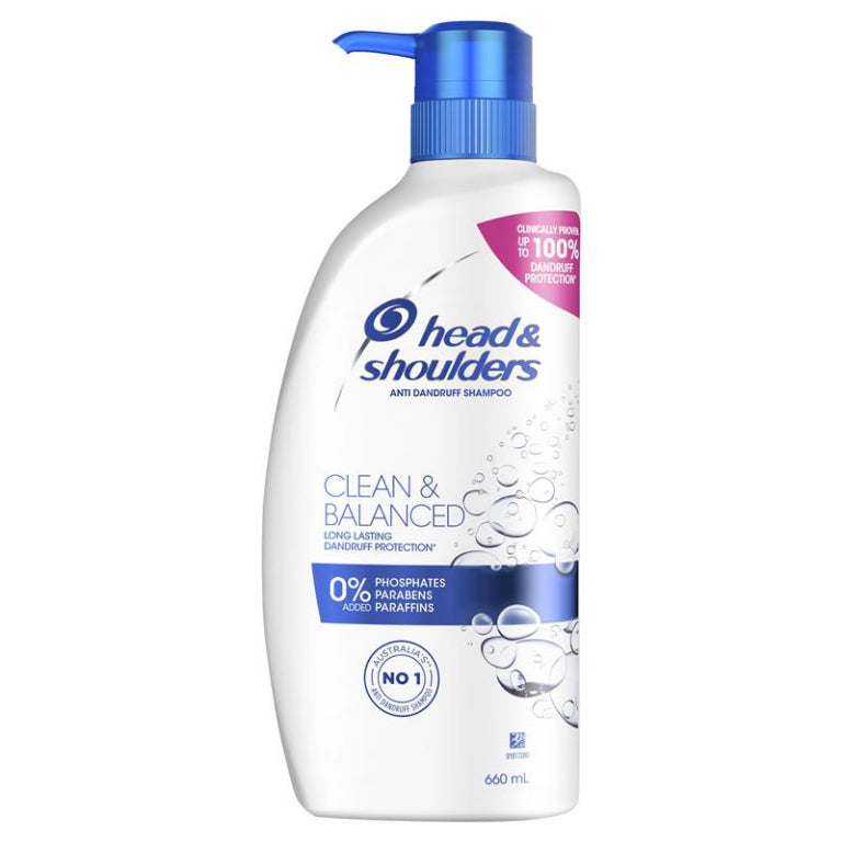 Head & Shoulders Clean & Balanced Shampoo 660ml front image on Livehealthy HK imported from Australia