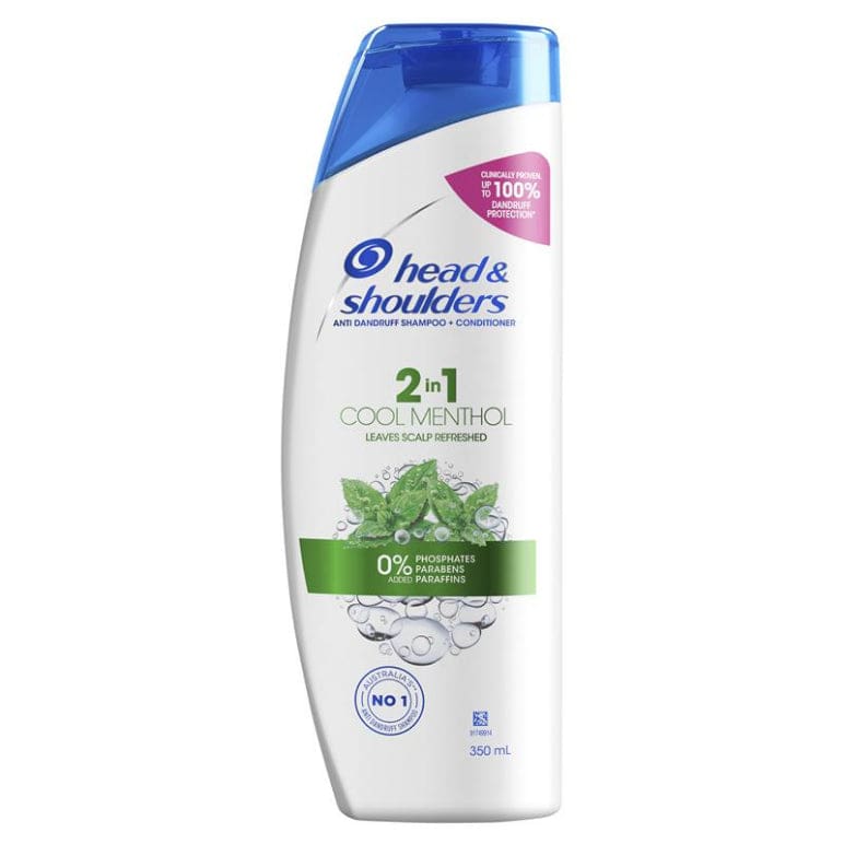 Head & Shoulders Cool Menthol 2in1 Shampoo & Conditioner 350ml front image on Livehealthy HK imported from Australia