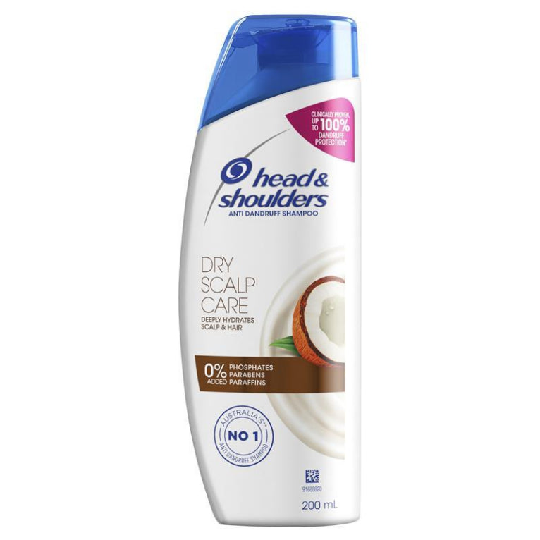 Head & Shoulders Dry Scalp Care Anti-Dandruff Shampoo 200mL front image on Livehealthy HK imported from Australia