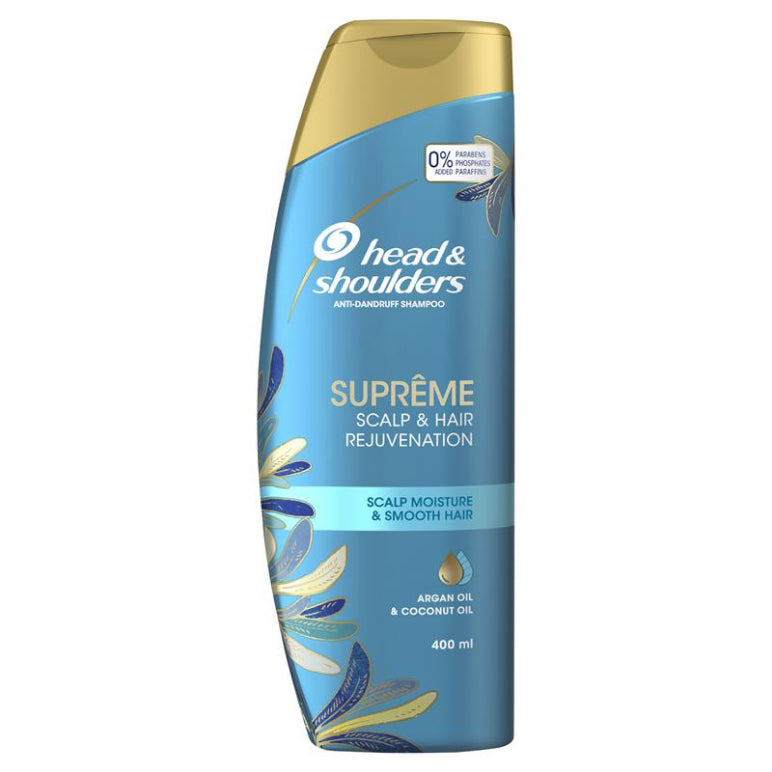 Head & Shoulders Supreme Scalp Moisture & Smooth Hair Anti-Dandruff Shampoo 400ml front image on Livehealthy HK imported from Australia