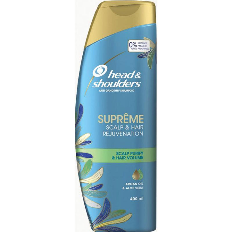 Head & Shoulders Supreme Scalp Purify & Hair Volume Anti Dandruff Shampoo 400ml front image on Livehealthy HK imported from Australia