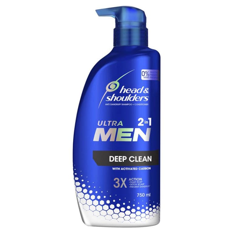 Head & Shoulders Ultramen 2in1 Deep Clean Anti Dandruff Shampoo & Conditioner 750ml front image on Livehealthy HK imported from Australia