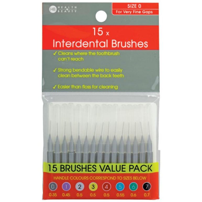Health & Beauty Interdental Brushes 15 Pieces Size 0 front image on Livehealthy HK imported from Australia