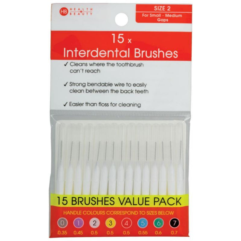 Health & Beauty Interdental Brushes 15 Pieces Size 2 front image on Livehealthy HK imported from Australia