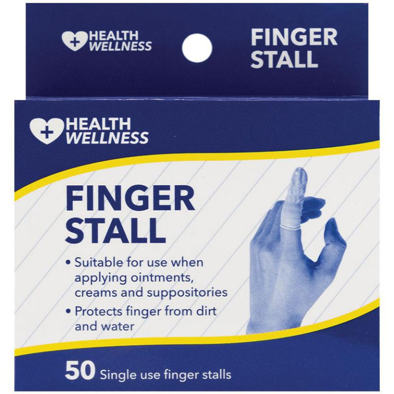 Health & Wellness Finger Stall 50 Pack front image on Livehealthy HK imported from Australia