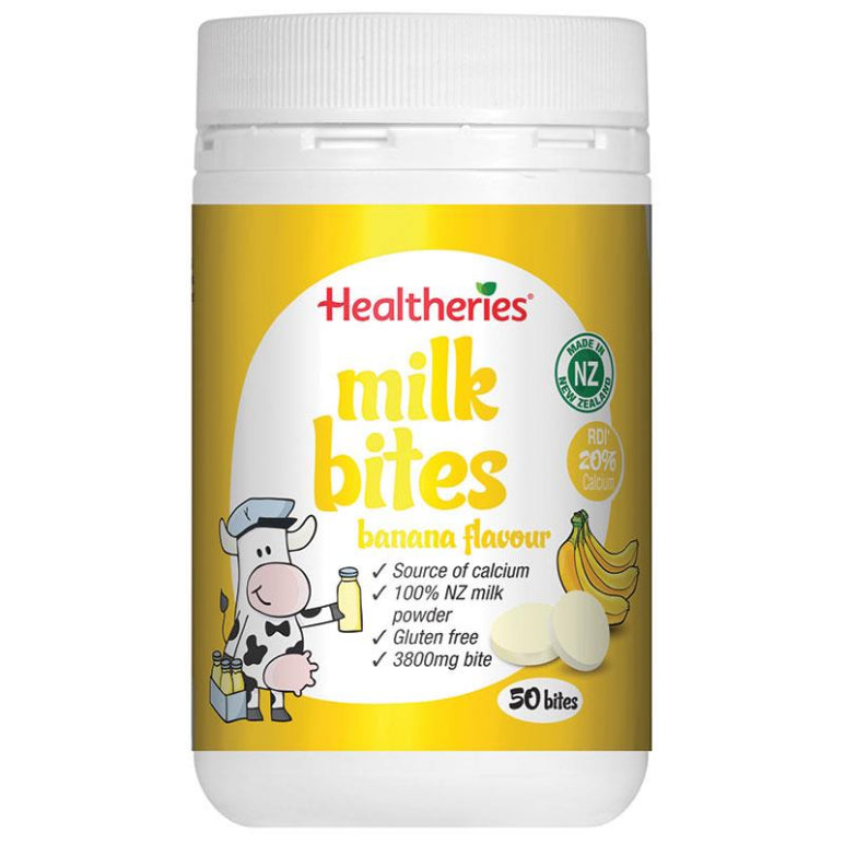Healtheries Milk Bites Banana 50 Bites 190g front image on Livehealthy HK imported from Australia