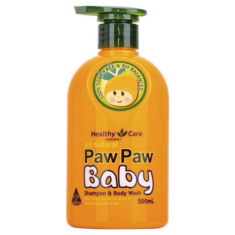 Healthy Care All Natural Paw Paw Baby Shampoo Wash 500ml front image on Livehealthy HK imported from Australia