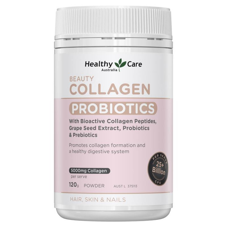 Healthy Care Beauty Collagen Probiotics 120g Powder front image on Livehealthy HK imported from Australia