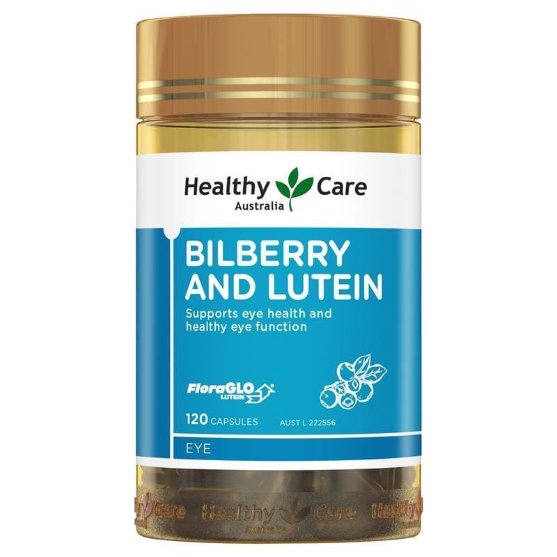 Healthy Care Bilberry & Lutein 120 Capsules front image on Livehealthy HK imported from Australia