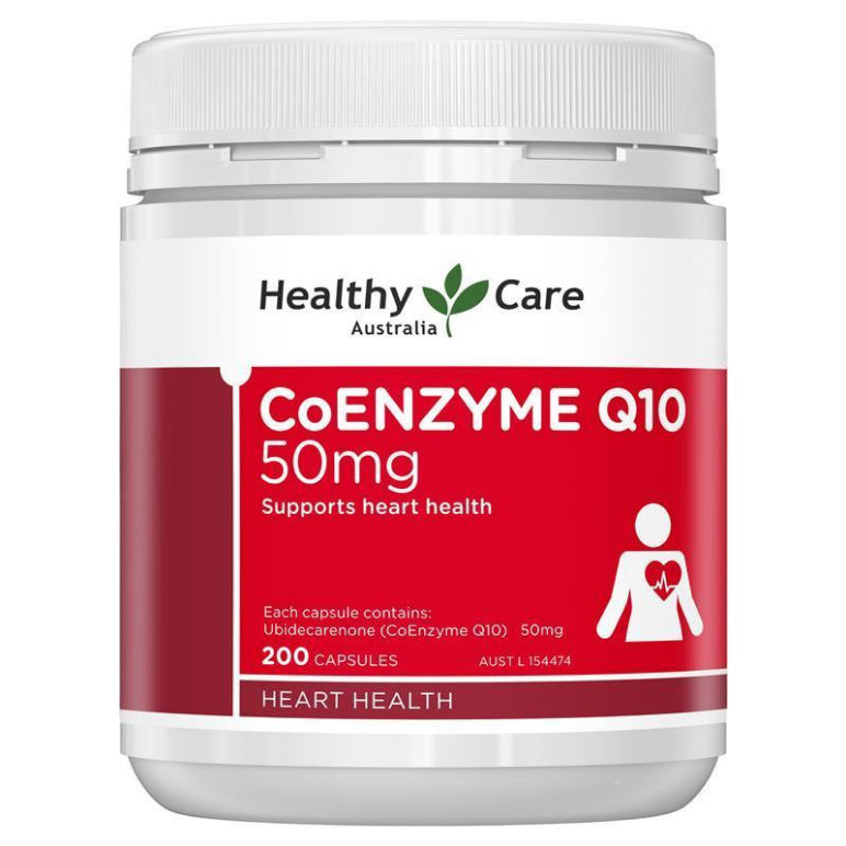 Healthy Care CoQ10 50mg 200 Capsules front image on Livehealthy HK imported from Australia