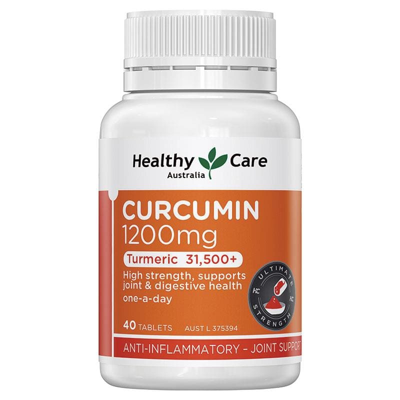 Healthy Care Curcumin 1200mg 40 Tablets front image on Livehealthy HK imported from Australia