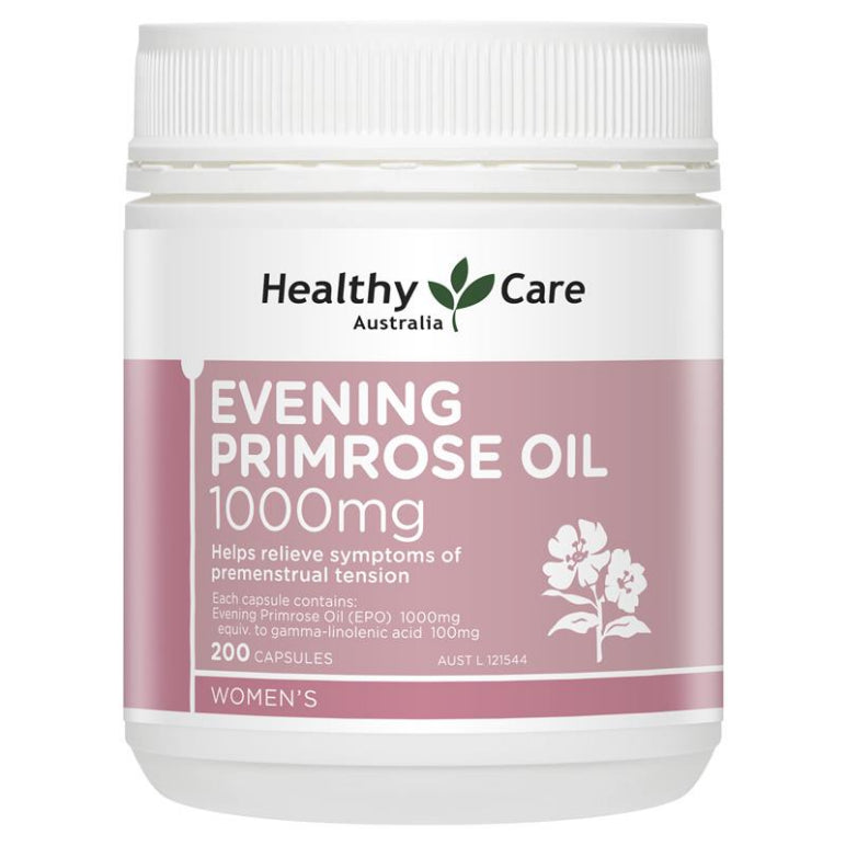 Healthy Care Evening Primrose Oil 1000mg 200 Capsules front image on Livehealthy HK imported from Australia