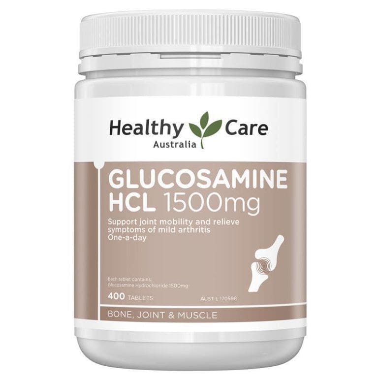 Healthy Care Glucosamine HCL 1500mg 400 Tablets front image on Livehealthy HK imported from Australia