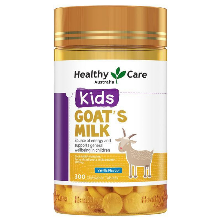 Healthy Care Goat Milk Vanilla Flavour Chewable 300 Tablets front image on Livehealthy HK imported from Australia