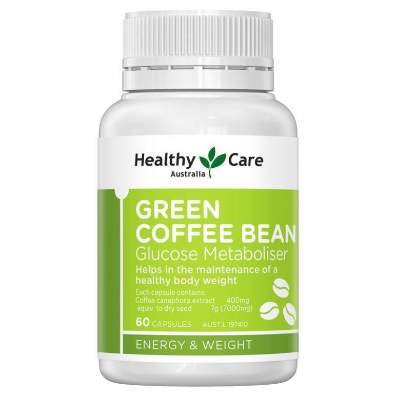 Healthy Care Green Coffee Bean 60 Capsules front image on Livehealthy HK imported from Australia