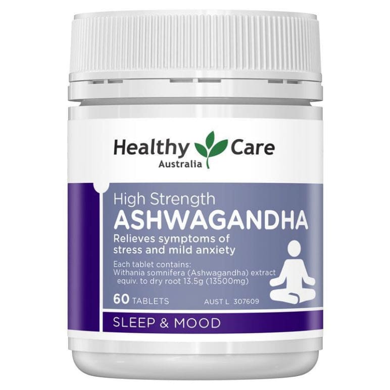 Healthy Care High Strength Ashwagandha 60 Tablets front image on Livehealthy HK imported from Australia