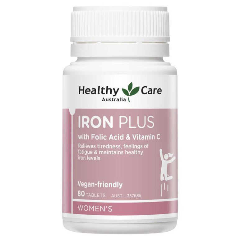 Healthy Care Iron Plus 80 Tablets front image on Livehealthy HK imported from Australia