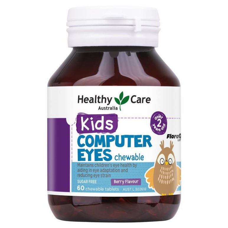 Healthy Care Kids Computer Eyes 60 Chewable Tablets front image on Livehealthy HK imported from Australia