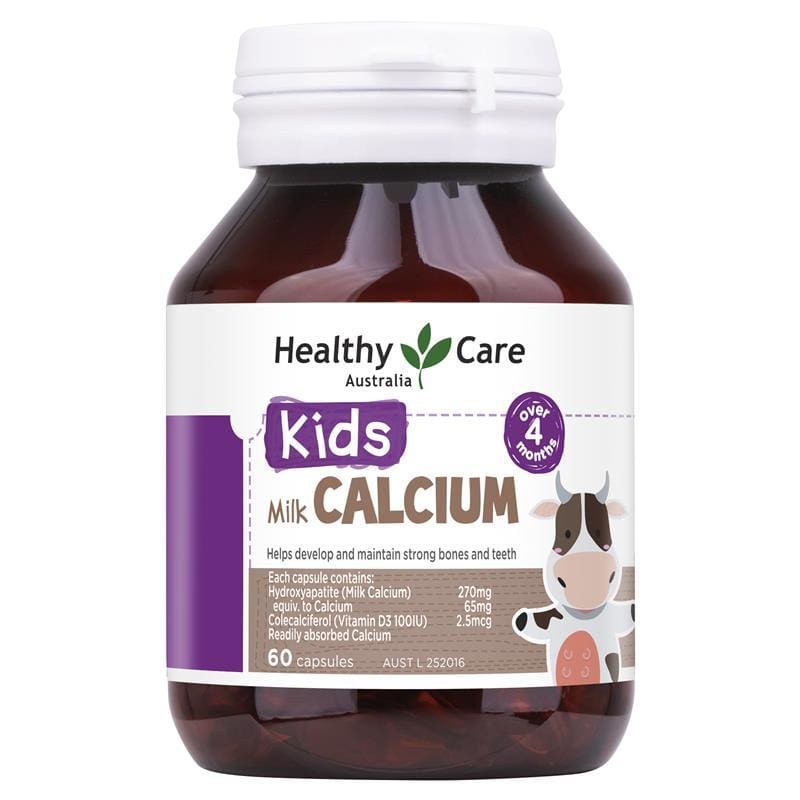 Healthy Care Kids Milk Calcium 60 Capsules front image on Livehealthy HK imported from Australia