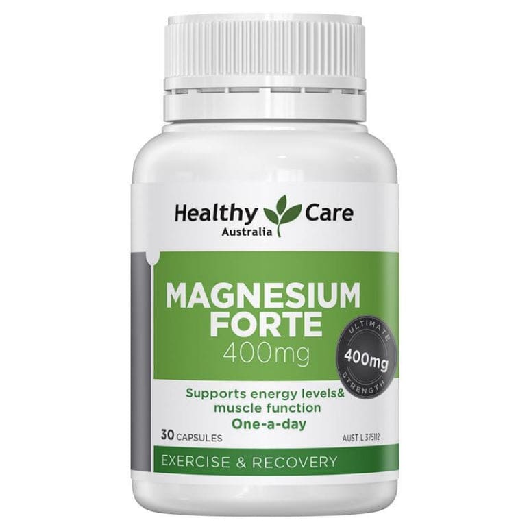 Healthy Care Magnesium Forte 400mg 30 Capsules front image on Livehealthy HK imported from Australia