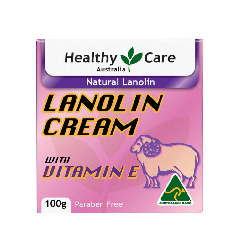 Healthy Care Natural Lanolin & Vitamin E Cream 100g front image on Livehealthy HK imported from Australia