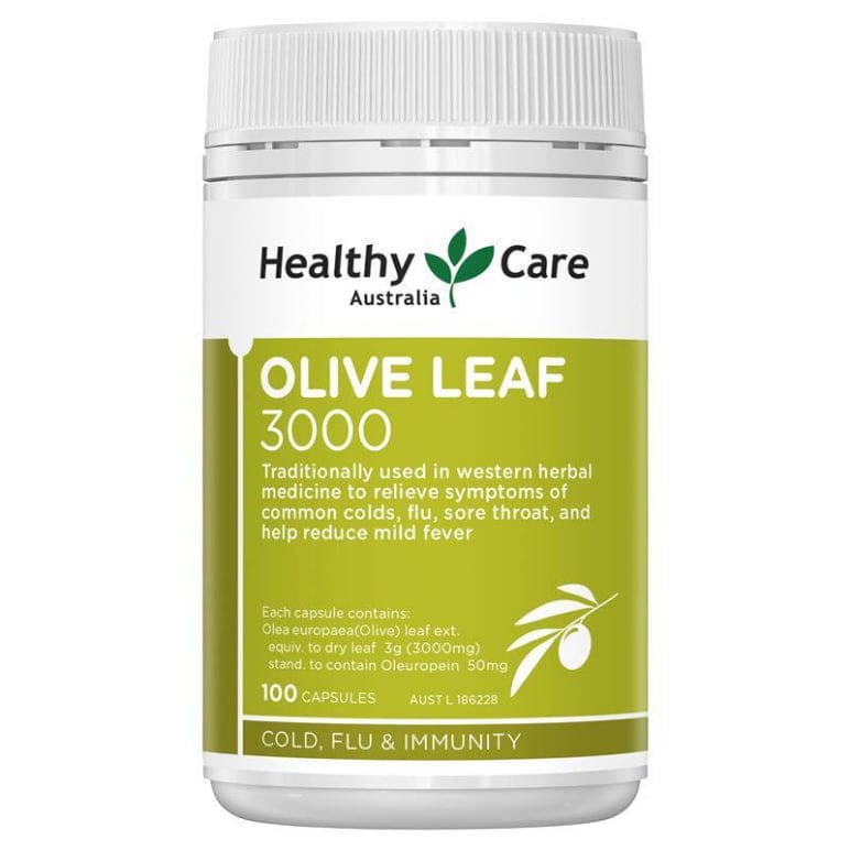 Healthy Care Olive Leaf Extract 3000mg 100 Capsules front image on Livehealthy HK imported from Australia