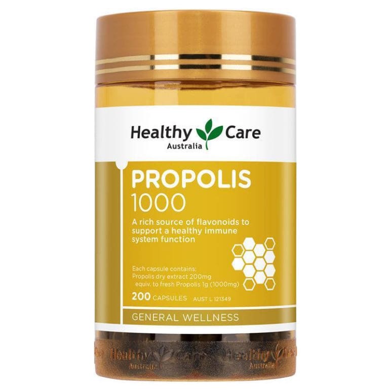 Healthy Care Propolis 1000mg 200 Capsules front image on Livehealthy HK imported from Australia