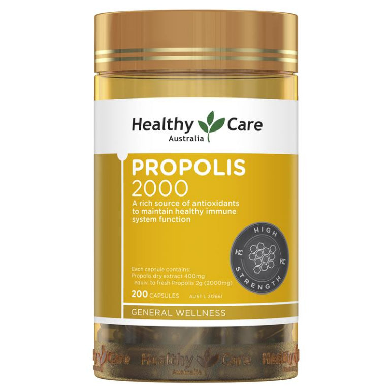 Healthy Care Propolis 2000mg 200 Capsules front image on Livehealthy HK imported from Australia