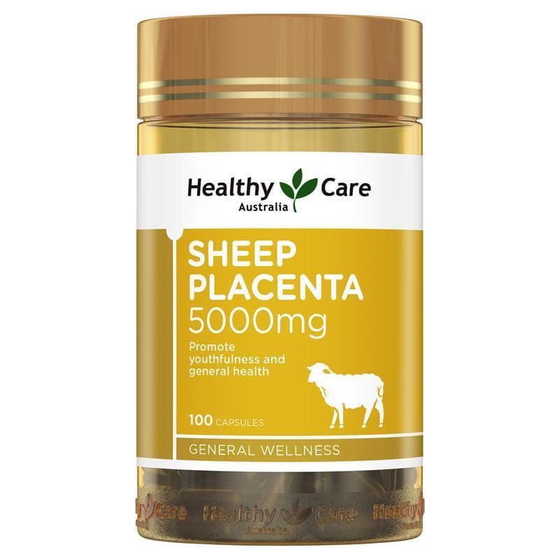 Healthy Care Sheep Placenta 5000mg 100 front image on Livehealthy HK imported from Australia