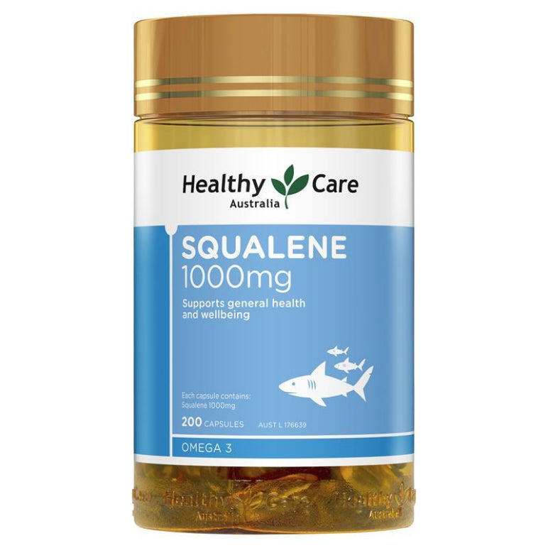 Healthy Care Squalene 1000mg 200 Capsules front image on Livehealthy HK imported from Australia