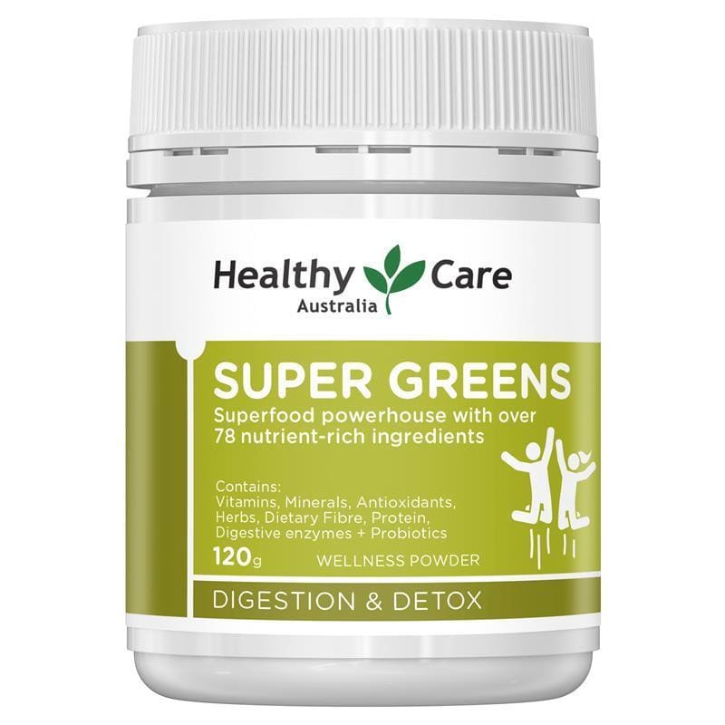 Healthy Care Super Greens 120g front image on Livehealthy HK imported from Australia