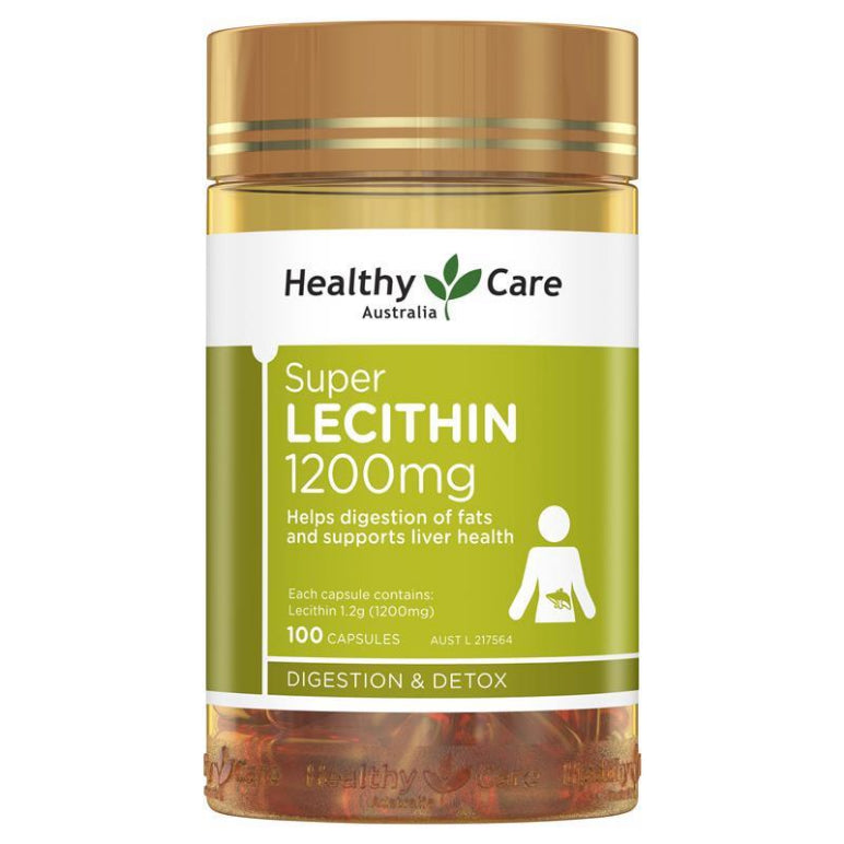 Healthy Care Super Lecithin 1200mg 100 Capsules front image on Livehealthy HK imported from Australia