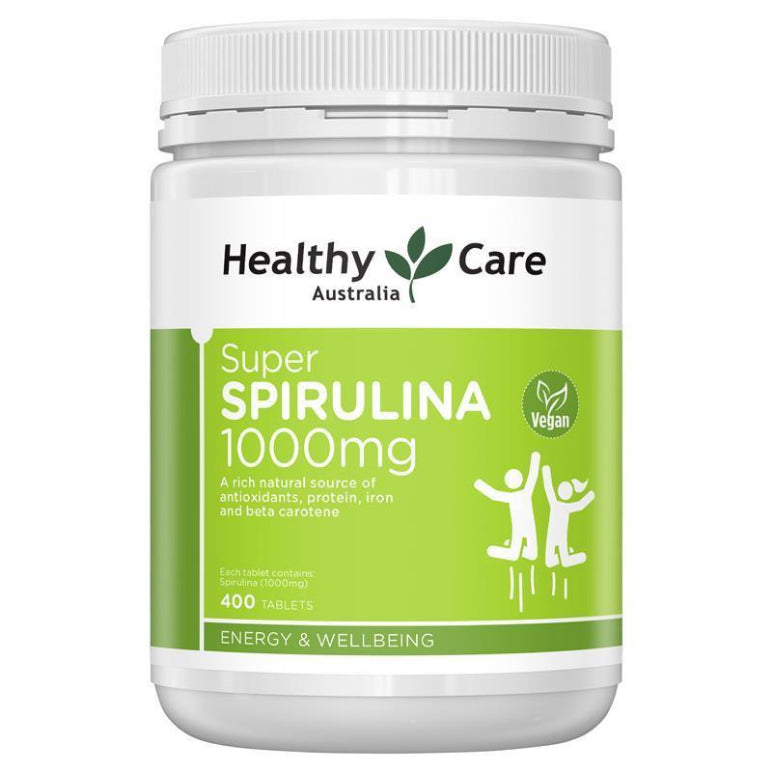 Healthy Care Super Spirulina 400 front image on Livehealthy HK imported from Australia