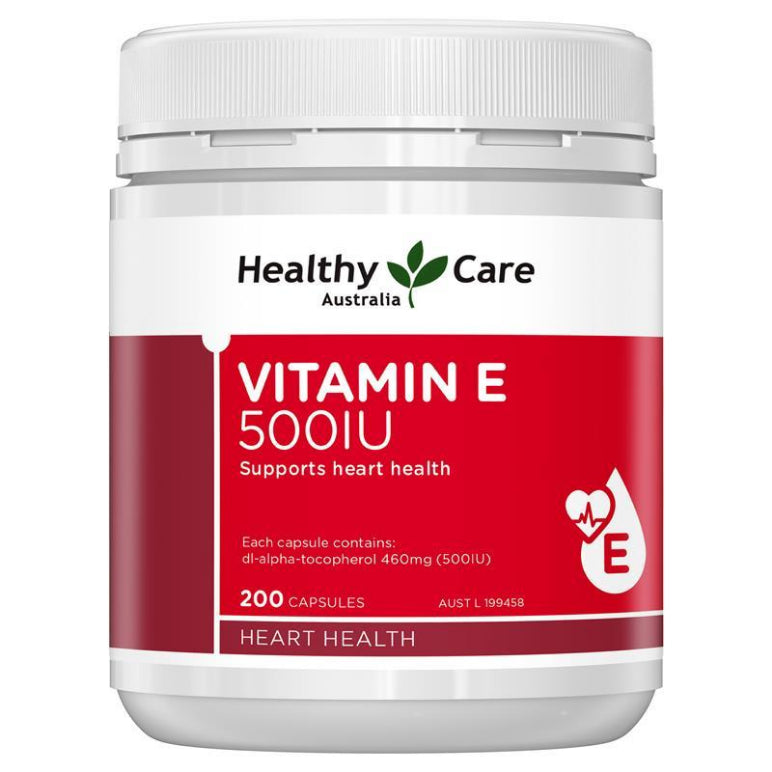 Healthy Care Vitamin E 500IU 200 Capsules front image on Livehealthy HK imported from Australia