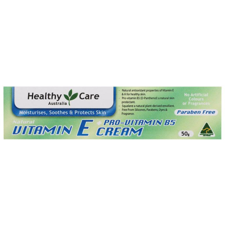 Healthy Care Vitamin E + Pro Vitamin B5 Cream 50g front image on Livehealthy HK imported from Australia