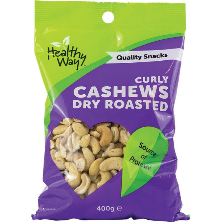 Healthy Way Curly Cashews Dry Roasted 400g front image on Livehealthy HK imported from Australia
