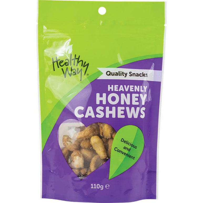 Healthy Way Heavenly Honey Cashews 110g front image on Livehealthy HK imported from Australia