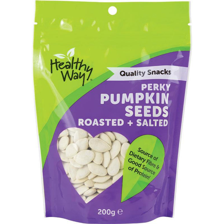 Healthy Way Perky Pumpkin Seeds Roasted & Salted 200g front image on Livehealthy HK imported from Australia