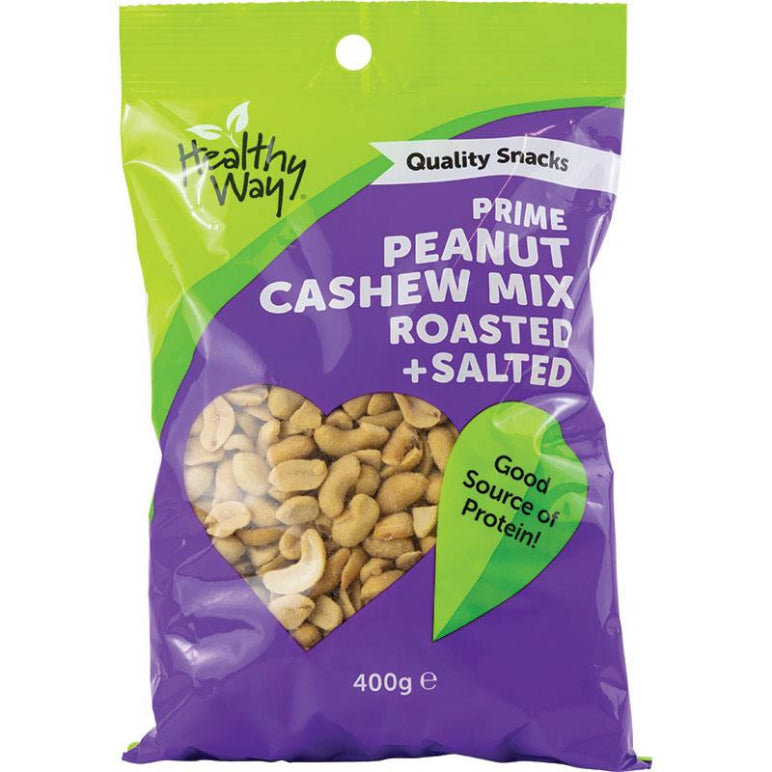 Healthy Way Prime Peanut Cashew Mix Roasted and Salted 400g front image on Livehealthy HK imported from Australia